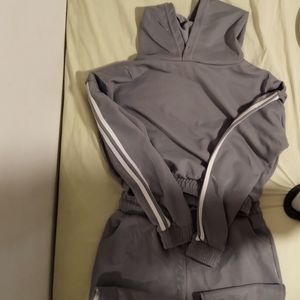 Roma Concept 2 Piece Gray with White Pinstripe Sweatsuit